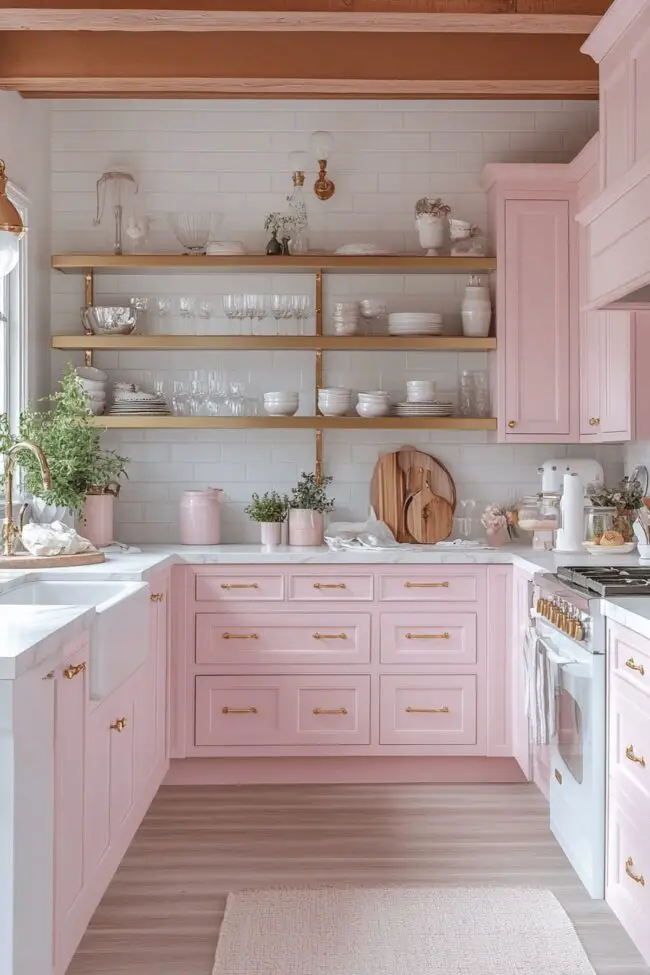 Dreamy Pastel Pink Kitchen