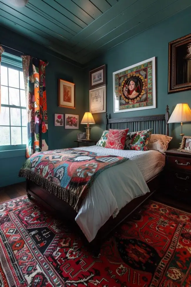 Eclectic Art-Infused Guest Room