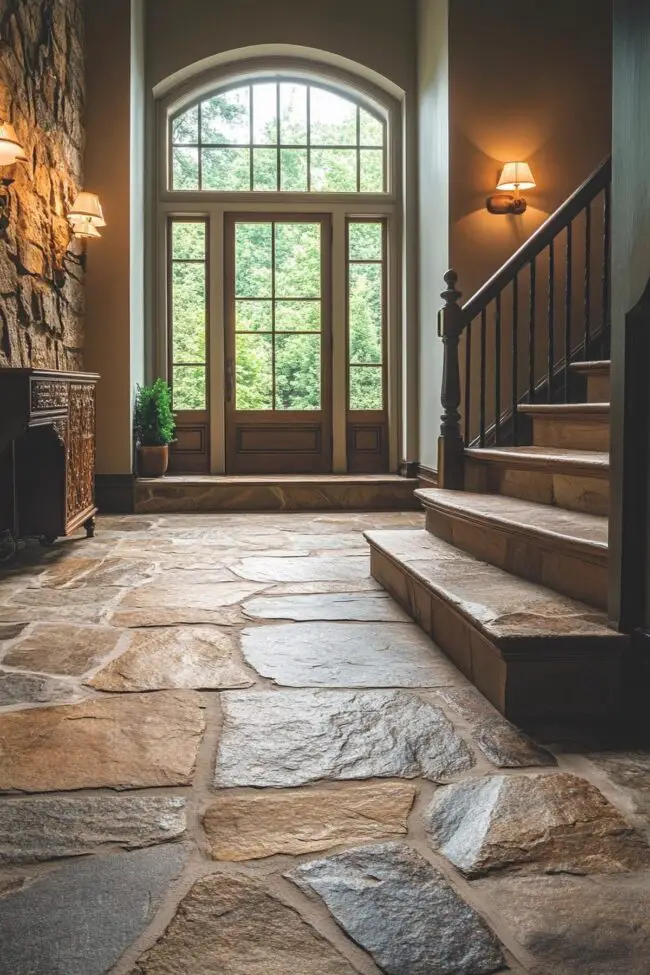 Stately Flagstone Hallway Entry