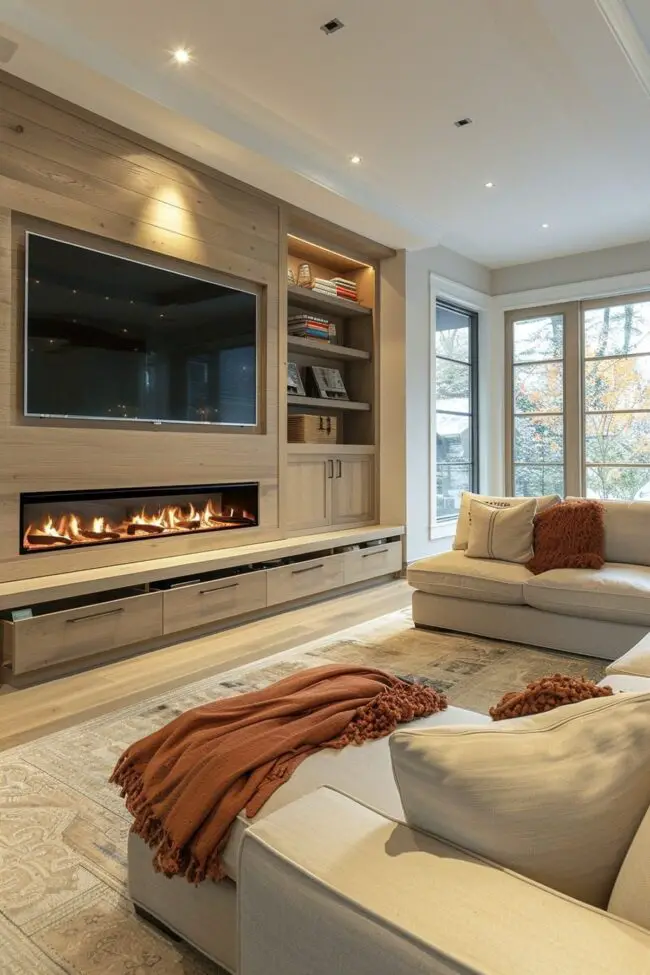 Fireplaces Featuring Concealed Media Solutions