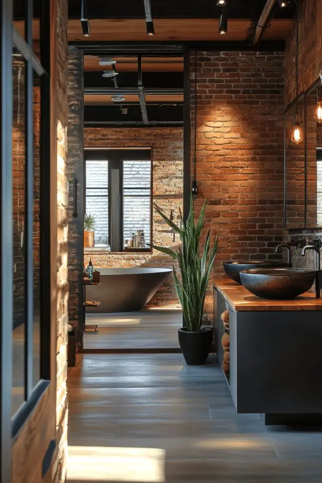 Industrial-Style Powder Rooms