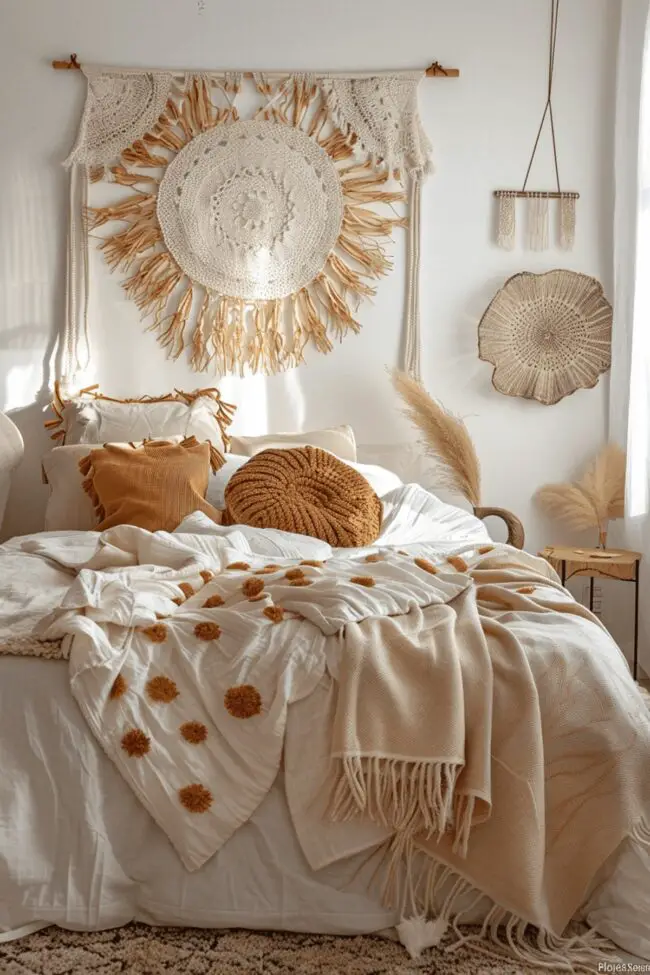 Boho Sunburst Wall Hanging Window Covers