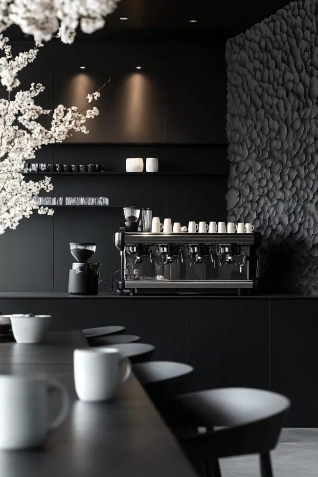 Monochrome Black and White Coffee Station