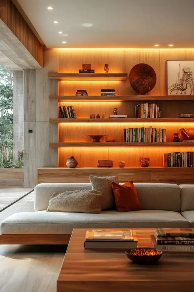 Sleek Shelving Solutions Living Room