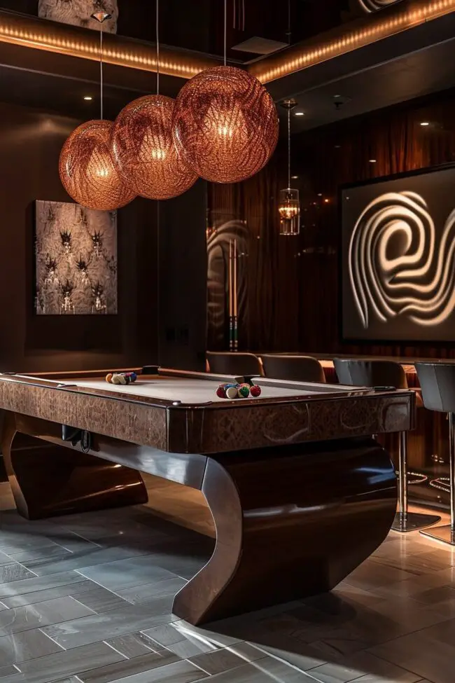 Sleek Billiards and Pool Room