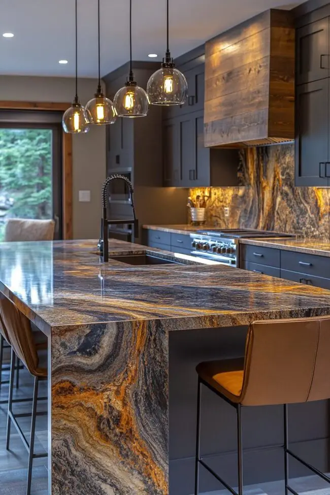 Sleek Granite Kitchen Countertops