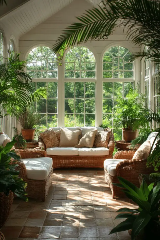 Tranquil Garden Room in Farmhouse Design