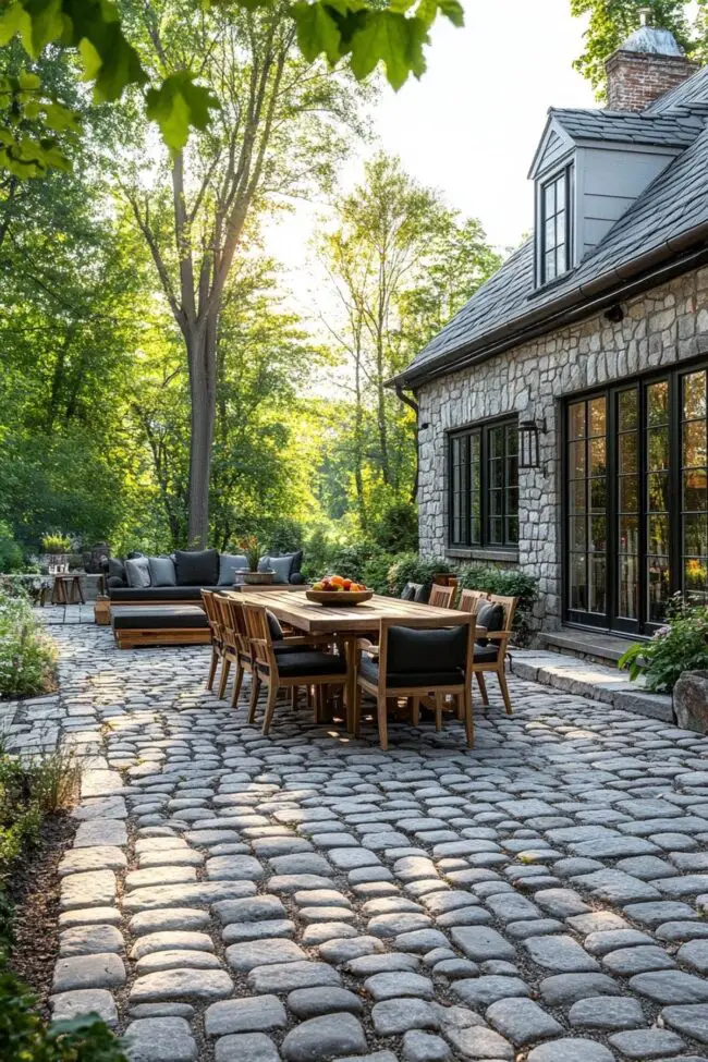 Streamlined Cobblestone Garden Path