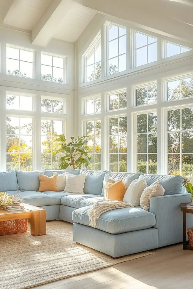 Summer-Inspired Sky Blue Sofa