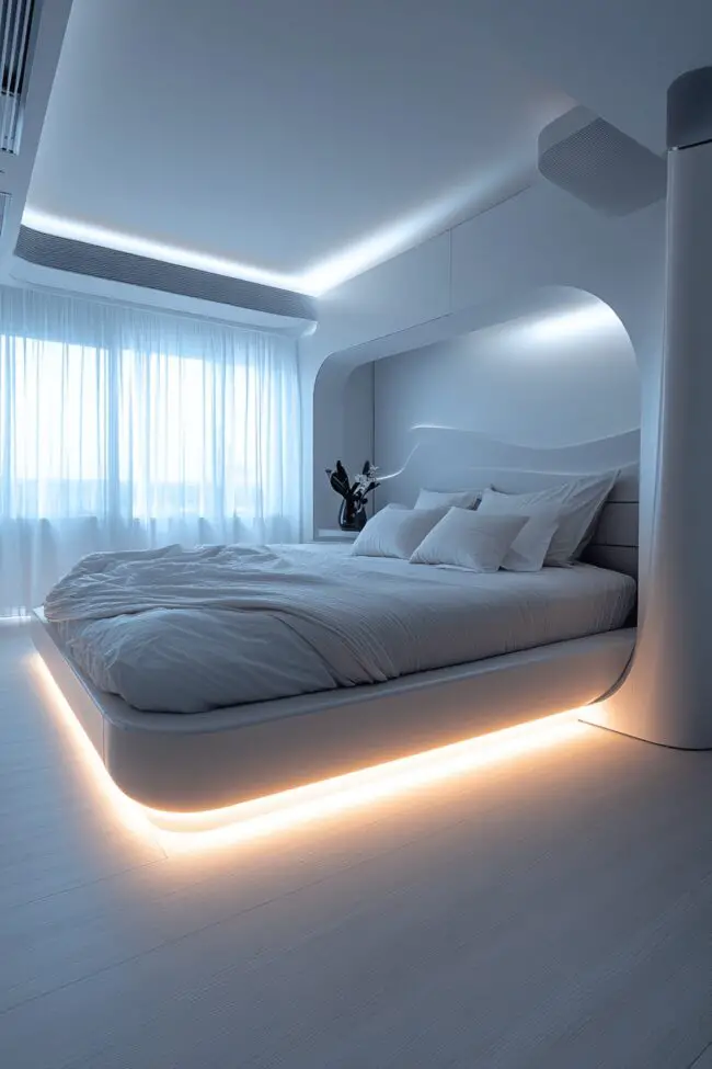 Futuristic Minimalist Bedroom Design