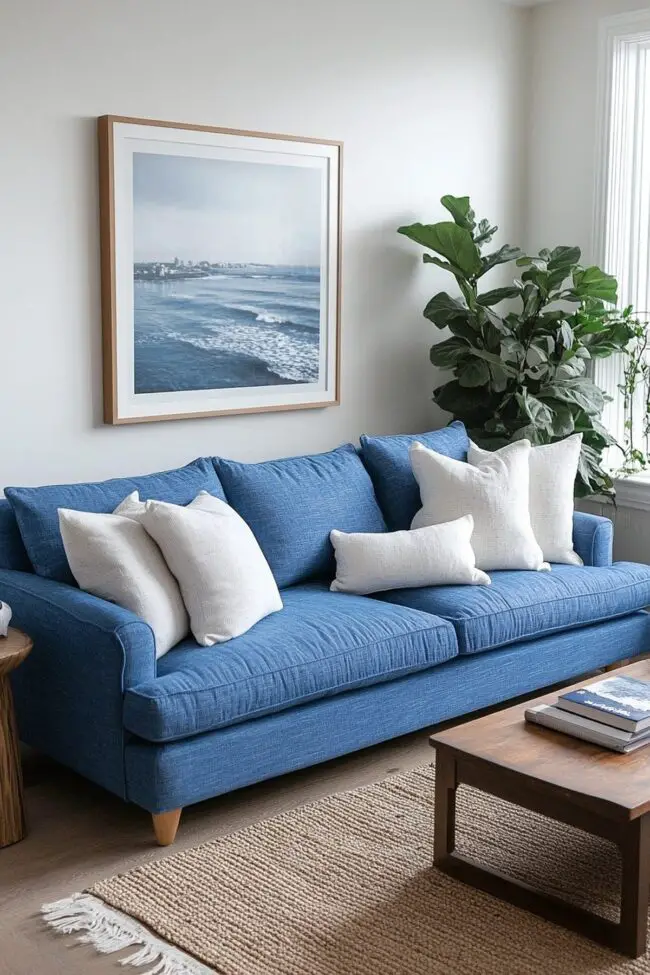 Chic Simplicity with a Blue Sofa