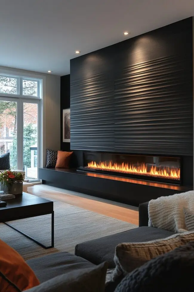 Sleek Horizontal Fire Feature