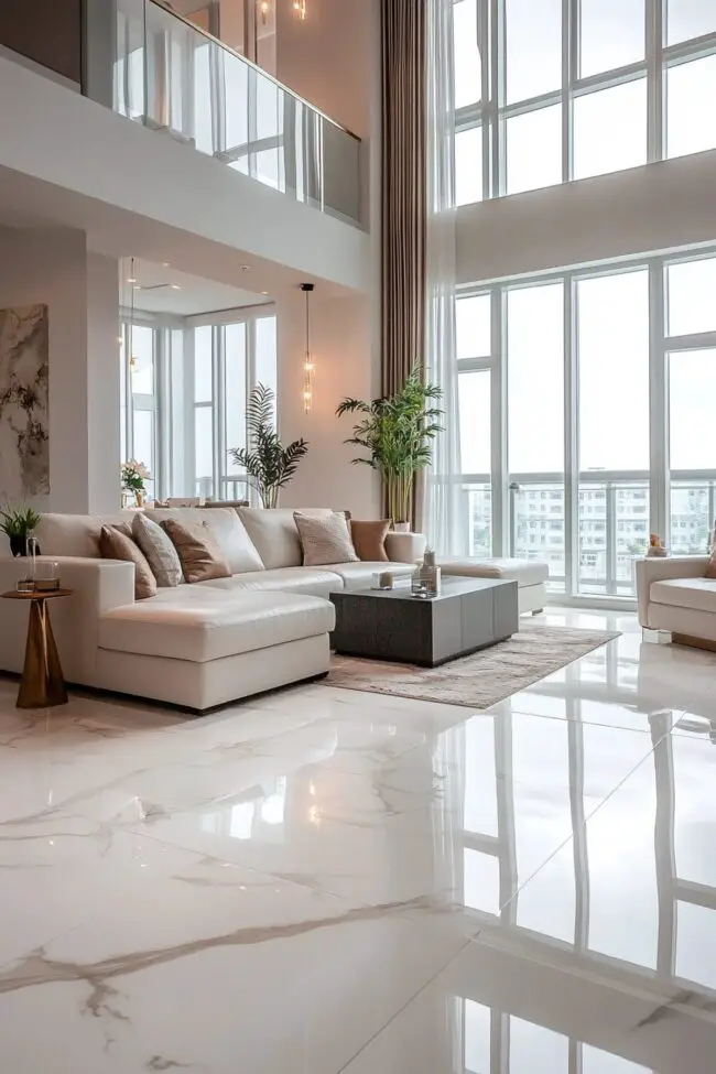 Modern Marble Elegance Living Room