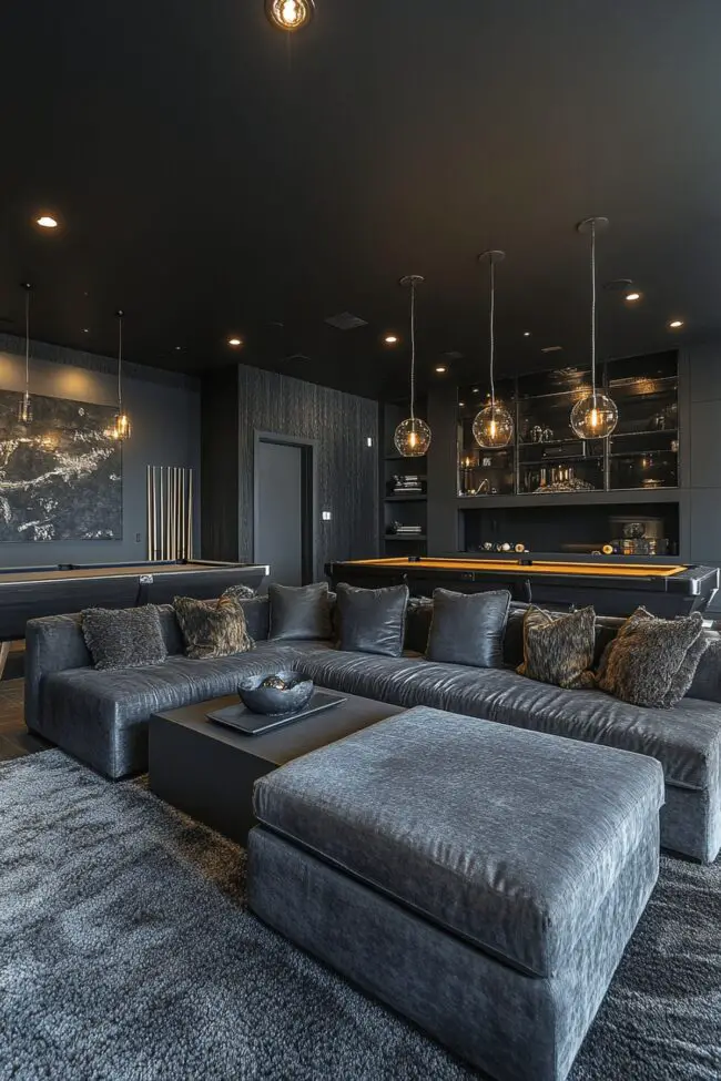 Charcoal Grey Entertainment Room