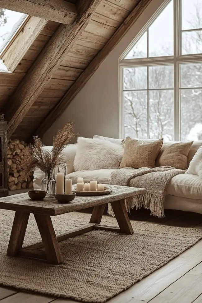 Scandinavian-Influenced Farmhouse Living Room