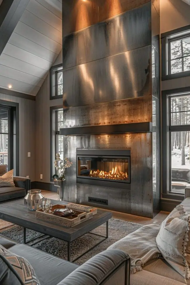 Striking Metal Designs for Fireplaces