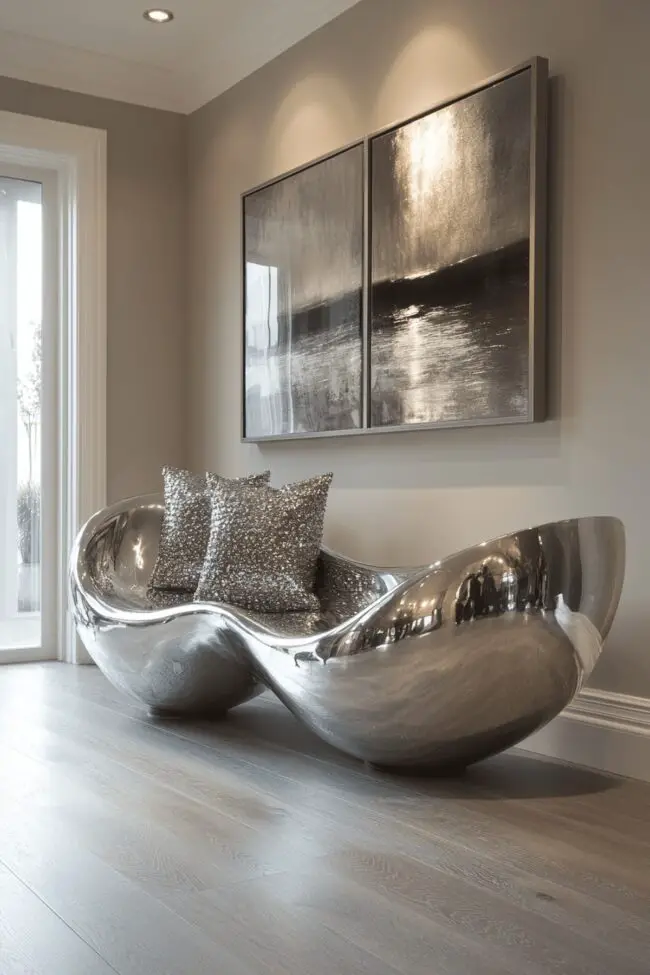 Gleaming Silver Art Space