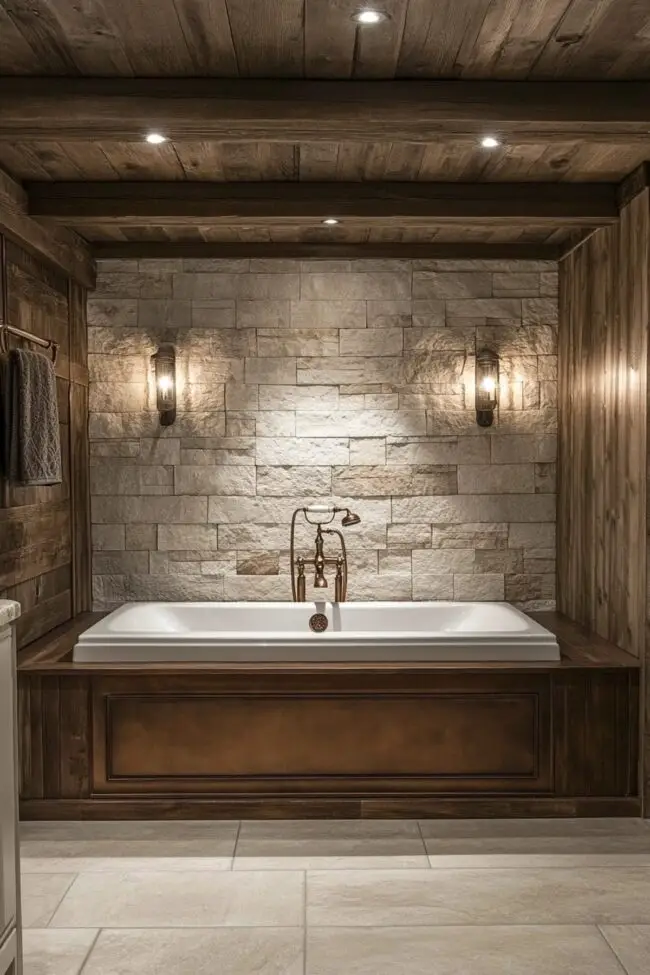 Refined Rustic Bathroom Retreat