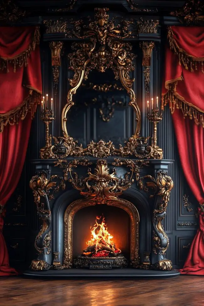 Baroque-Inspired Grand Fireplace