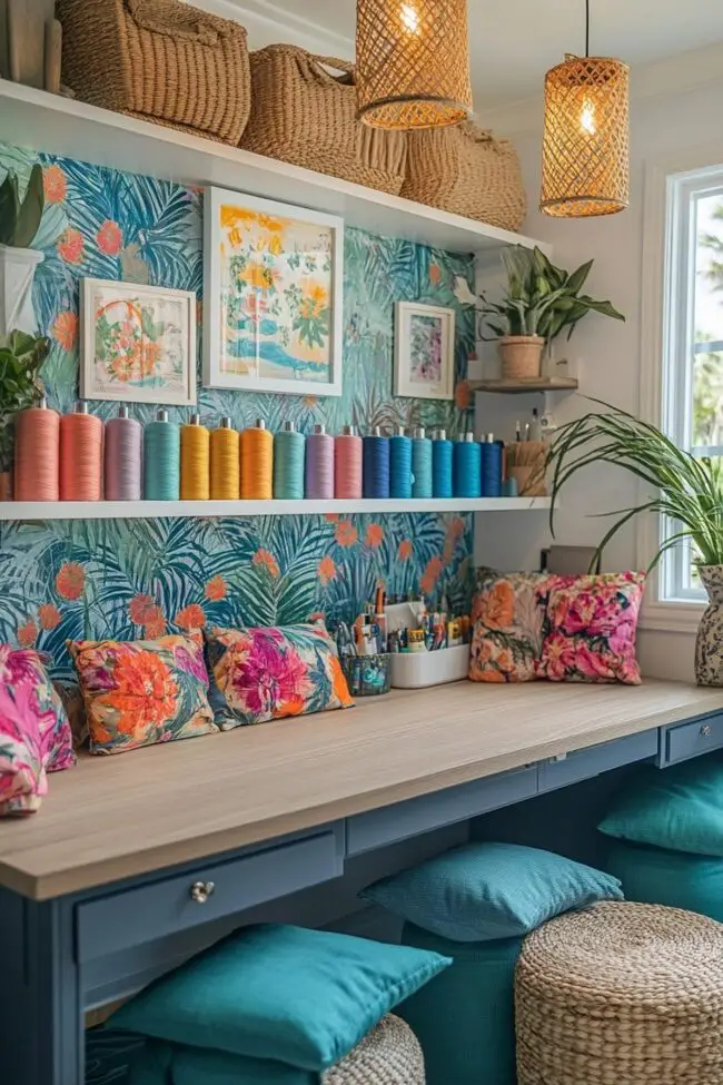 Coastal Bohemian Workspace