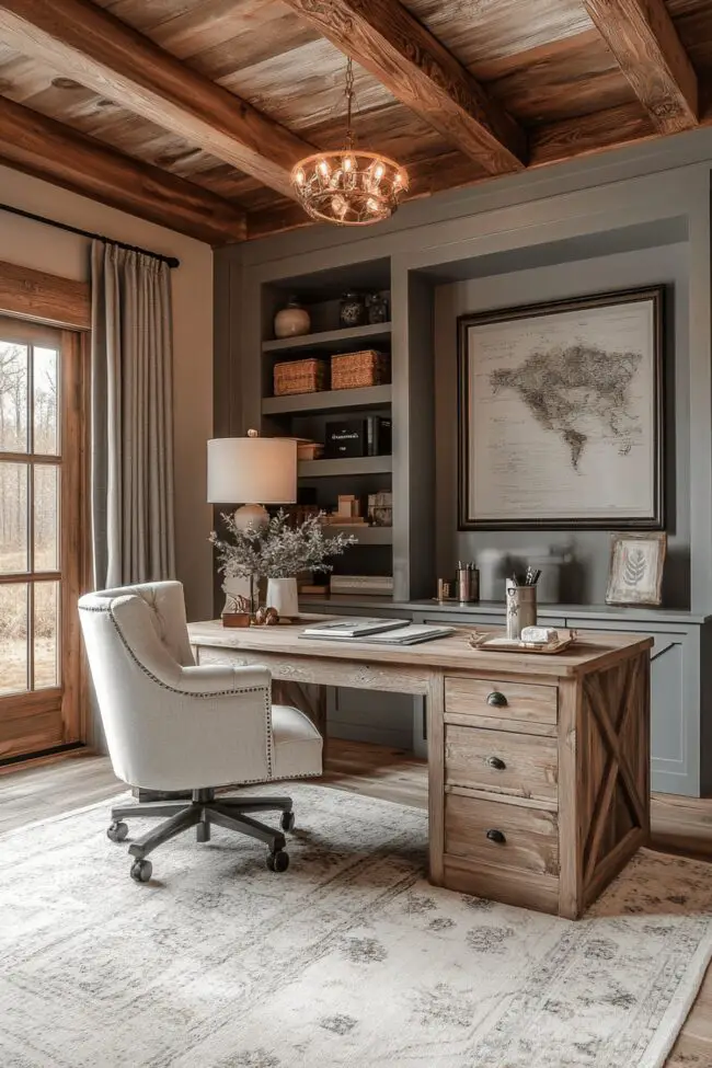 Stylish Home Office with Farmhouse Flair