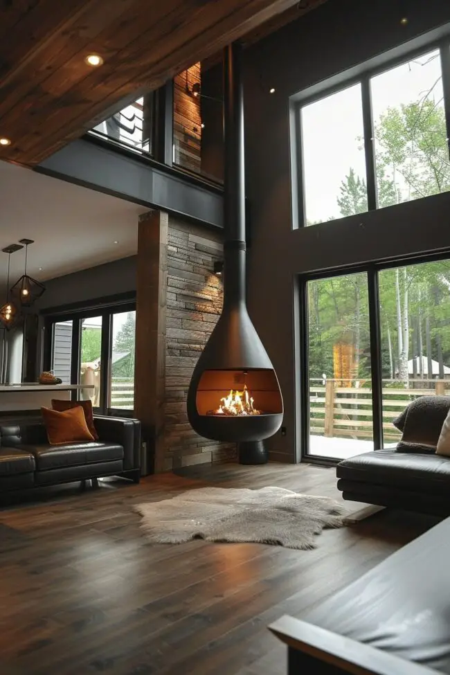 Contemporary Suspended Fireplace Designs