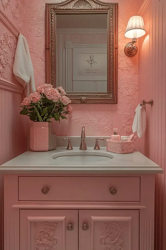 Blush Pink Powder Room Perfection