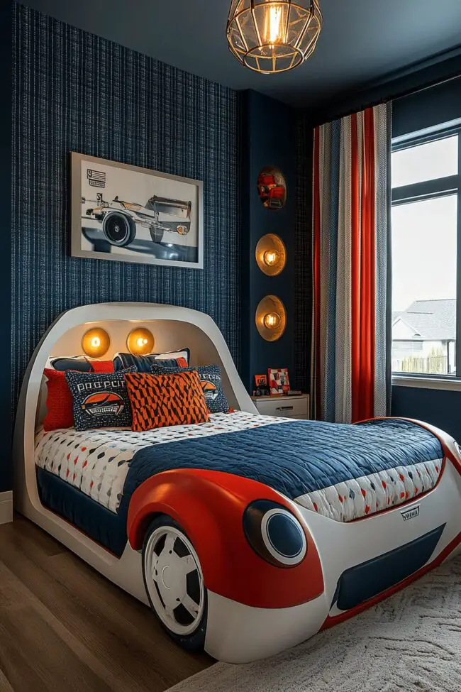 Sporty Chic Contemporary Kids Bedroom