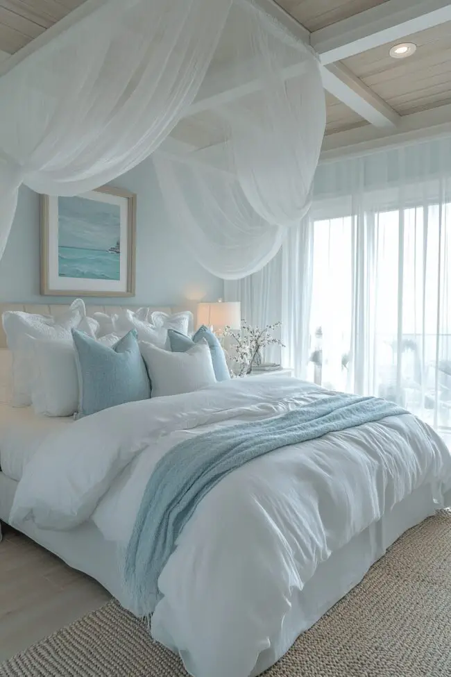 Coastal White Wave Bedroom