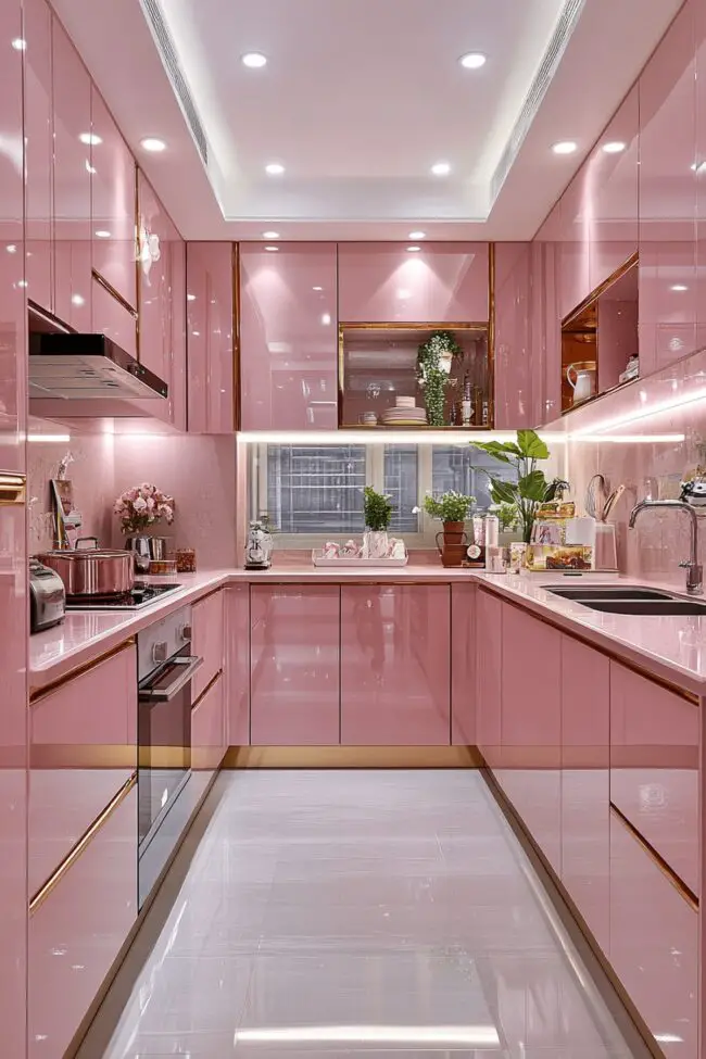 Contemporary Rose-Inspired Kitchen