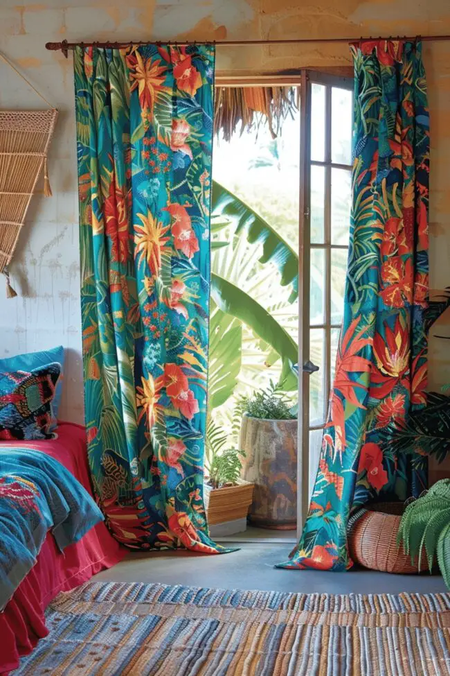 Vintage Sarong-Inspired Drapes