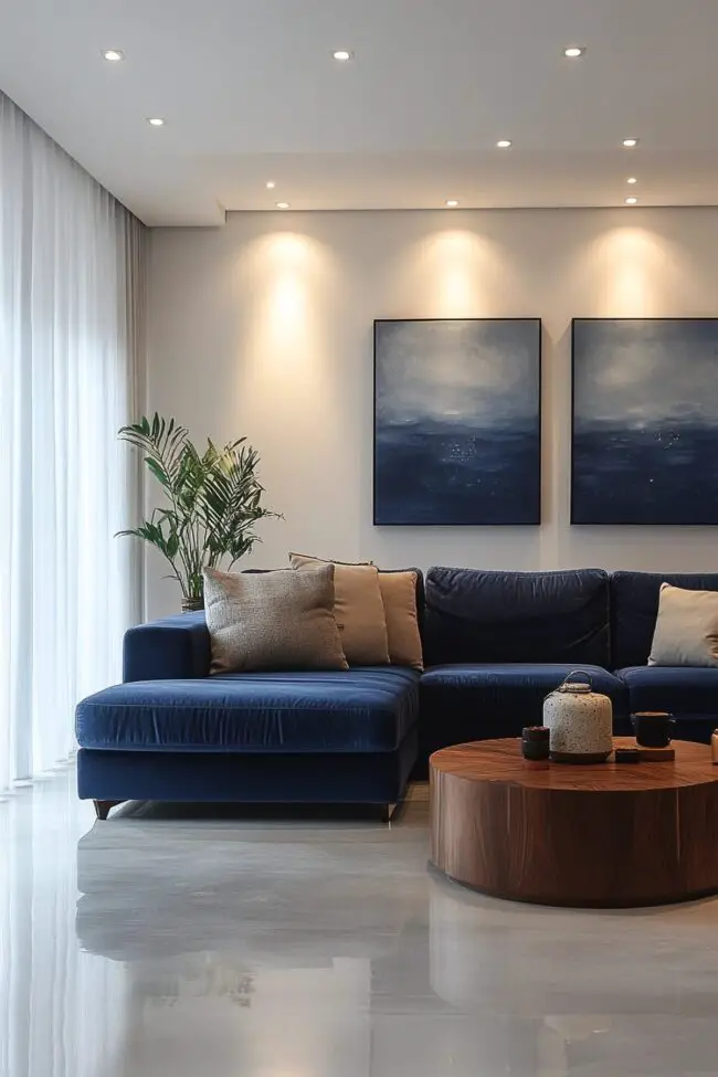 Minimalist Blue Sofa Sanctuary