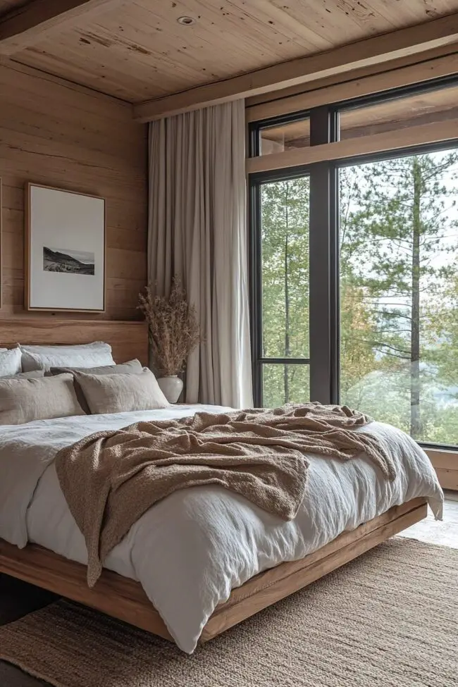 Cozy Cabin Bedroom with Minimalist Charm