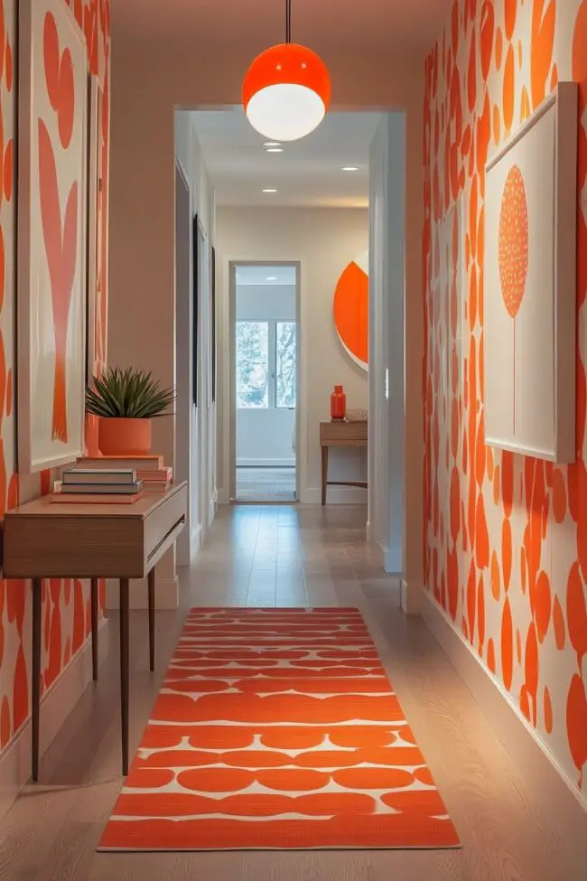 Nostalgic Glow in Hallway Design