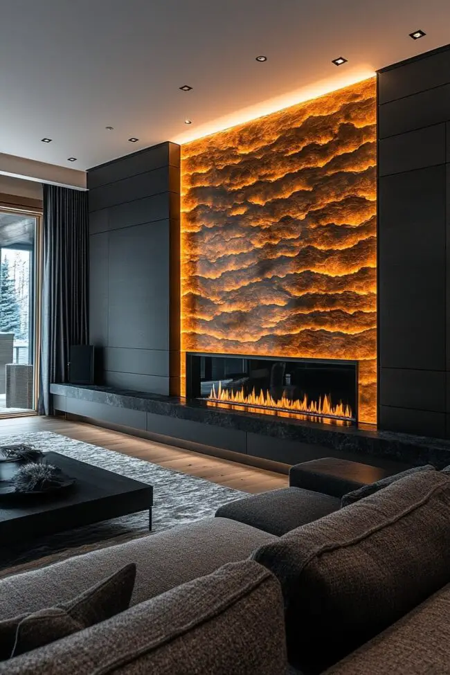 Futuristic LED Fireplace