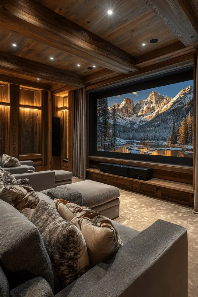 Alpine-Themed Cinema Room