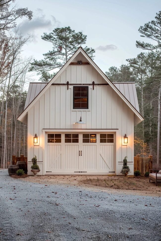 Shiplap Farmhouse Garage Design