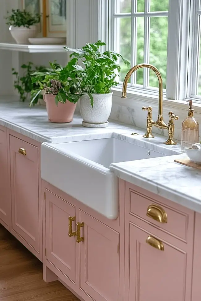 Serene Soft Pink Kitchen