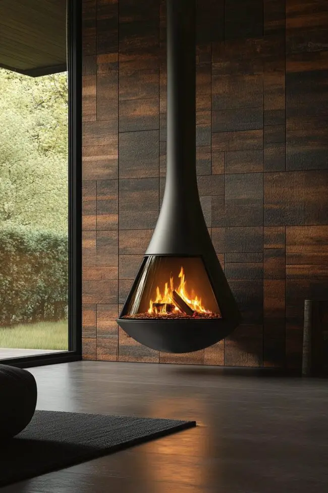 Floating Minimalist Fireplace