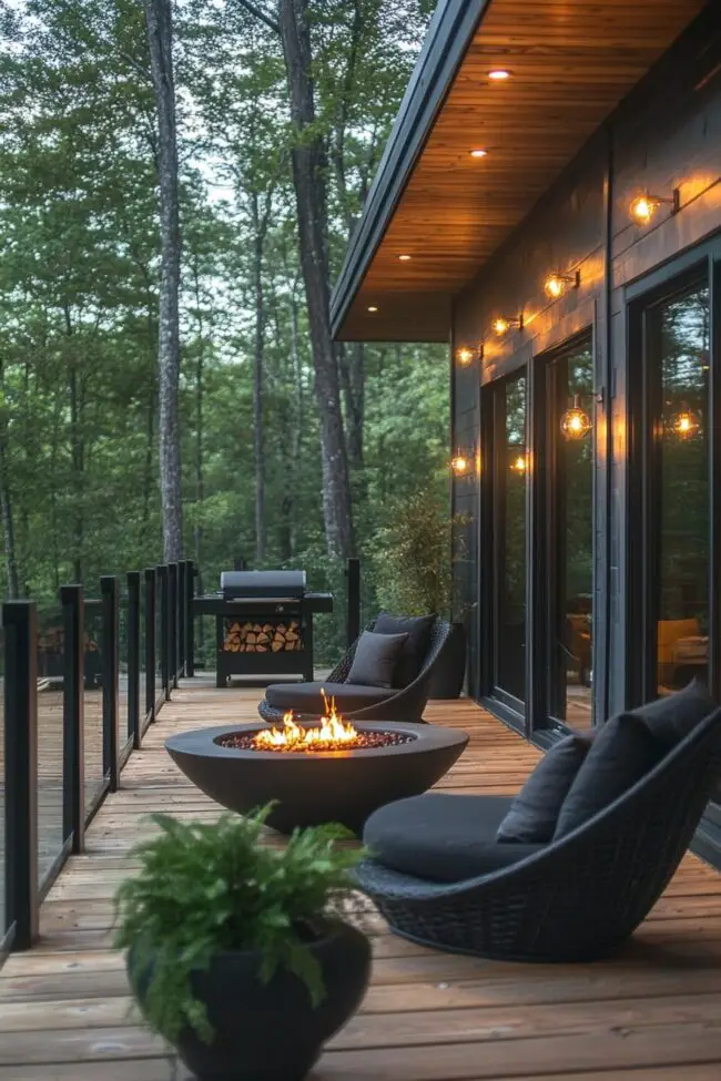 Scenic Cabin Porch with a Touch of Style