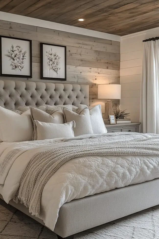 Monochrome Farmhouse Bedroom Vibe