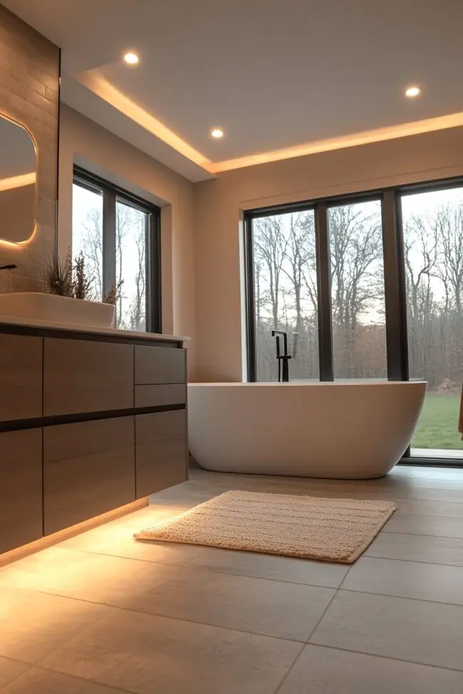 Open-Concept Bath Design for Spacious Feel