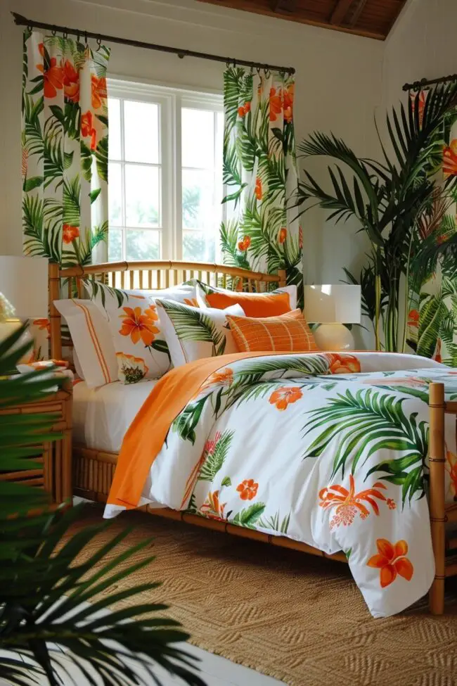 Tropical Paradise-Inspired Guest Bedrooms