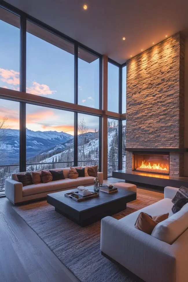 Modern Mountain Retreat Living Room