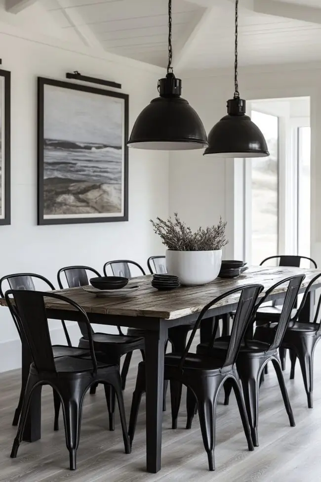 High-Contrast Farmhouse Dining Experience