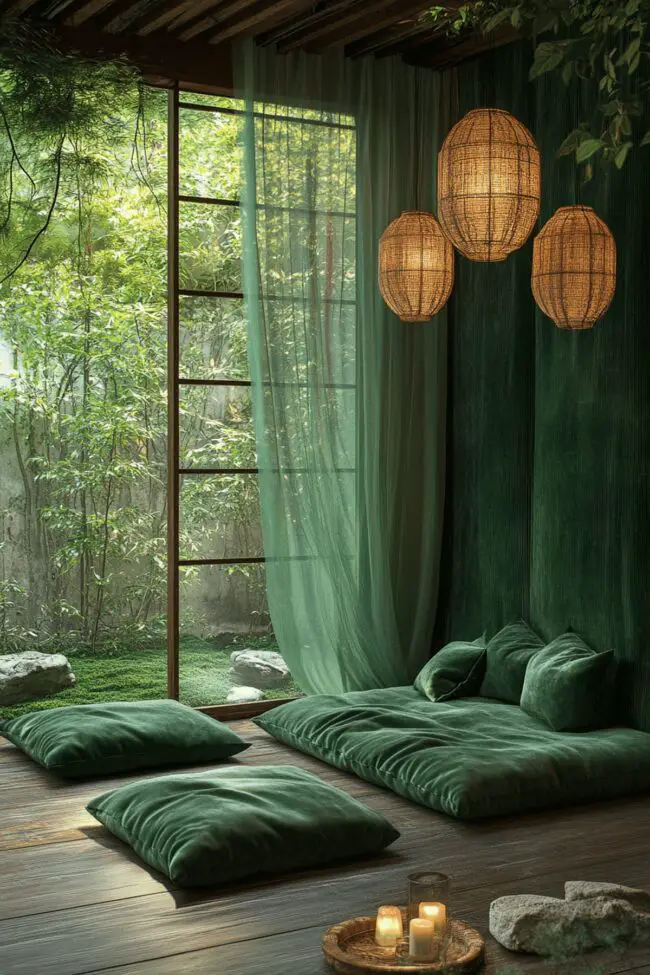 Deep Green Serene Zen Den