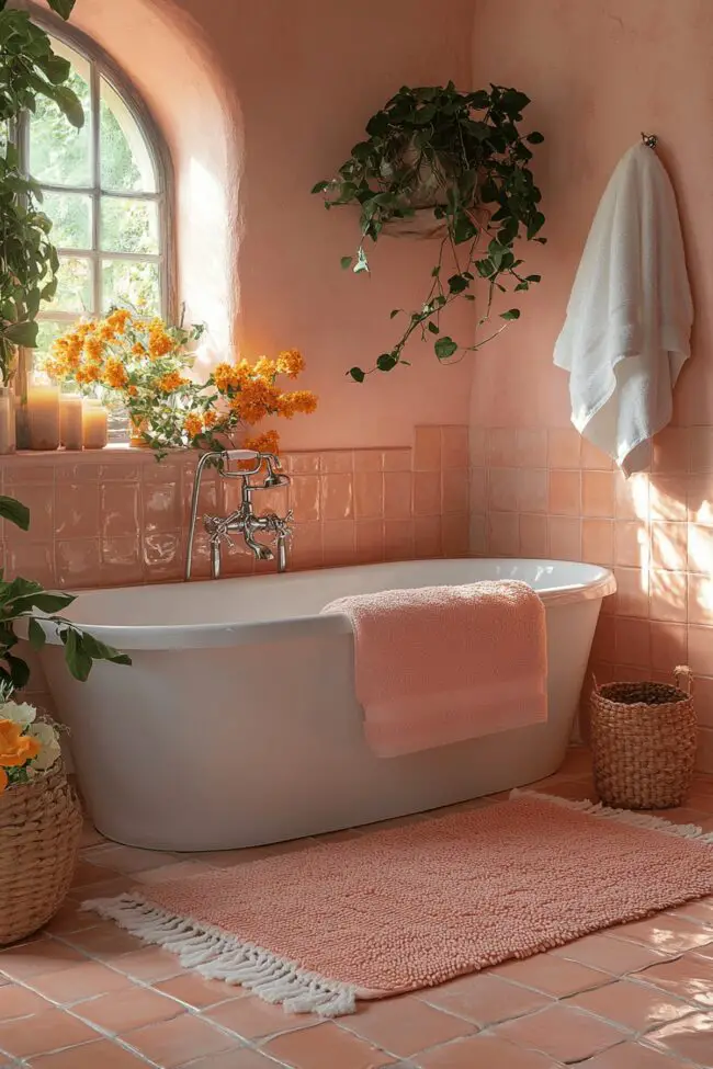 Peach Sunset Tranquility Bathroom