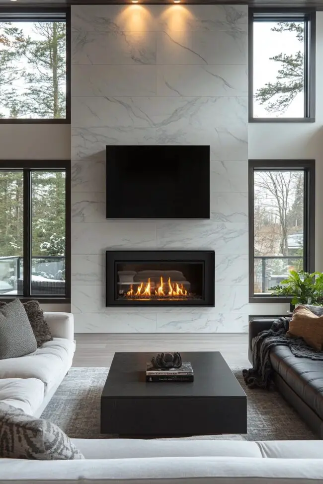 Sleek Fireplace Modern Living