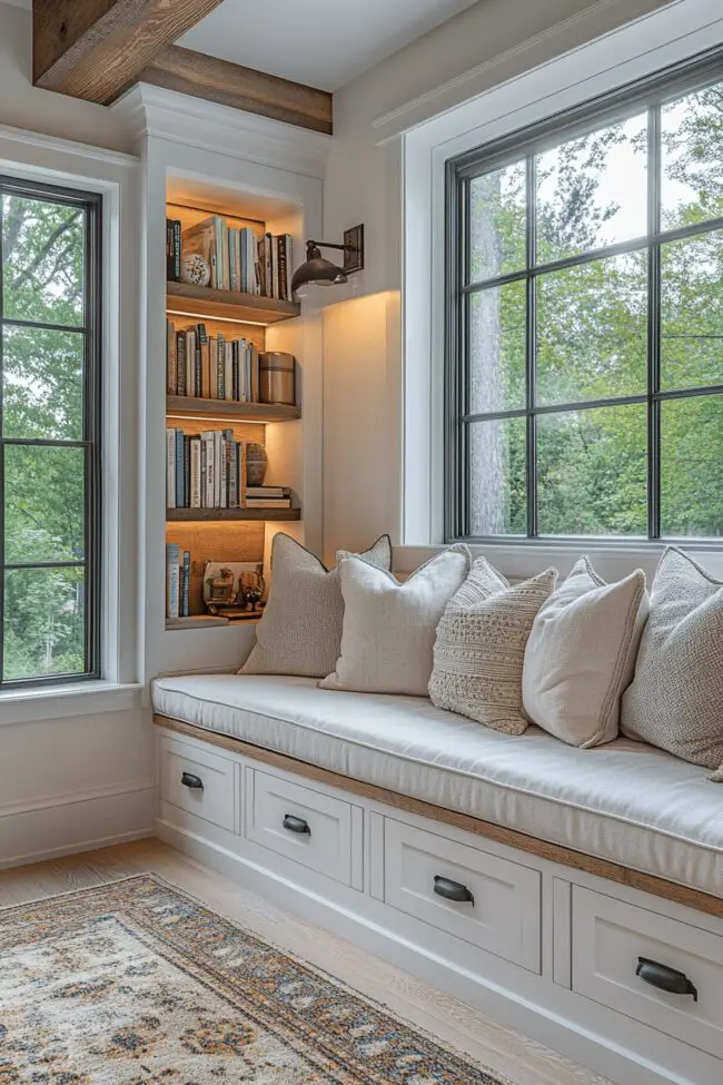 Peaceful Reading Nook in Farmhouse Style