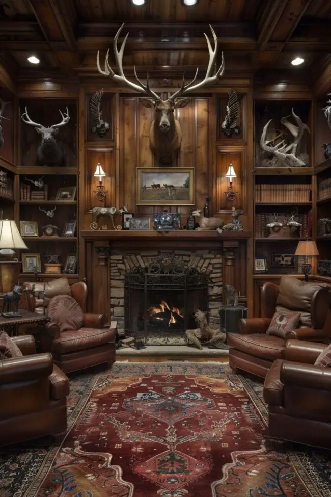 Rustic Hunting Trophy Display